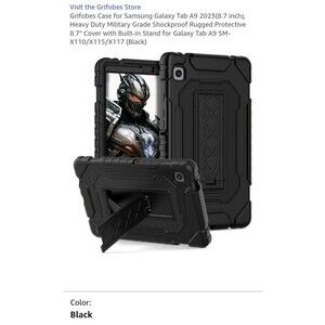 Black Rugged Protective Case for Samsung Galaxy Tab A9